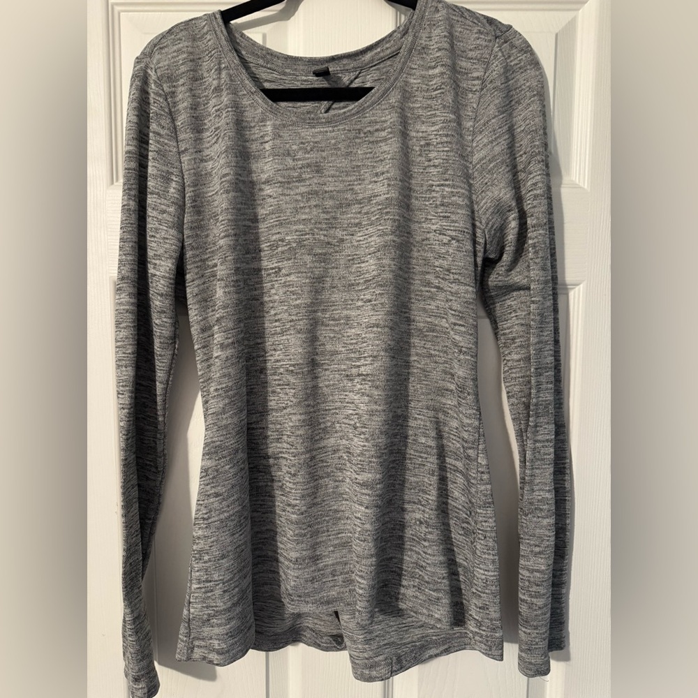 90 Degree By Reflex Heather Gray Long Sleeve Top